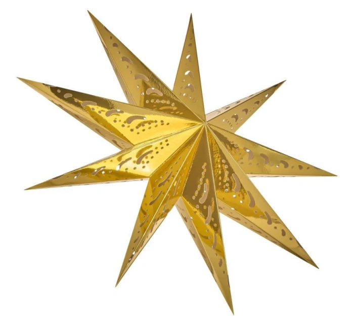 DEKORACE PAPÍROVÁ HVĚZDA Š.45 CM 9 ZLATÉ RÁMEČKY dětské DEKORACE PAPÍROVÁ HVĚZDA Š.45 CM 9 ZLATÉ RÁMEČKY dětské