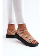 dámské sandály na platformě  béžové model 21661896 - Zaxy