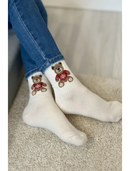 Dětské Ponožky Medvídek v Ecru model 21713059 - Milena Dětské Ponožky Medvídek v Ecru model 21713059 - Milena