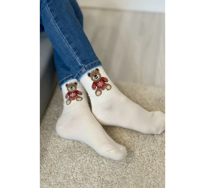 Dětské Ponožky Medvídek v Ecru model 21713059 - Milena Dětské Ponožky Medvídek v Ecru model 21713059 - Milena