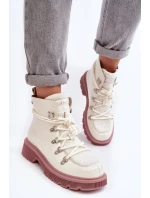 Lakované dámské kotníkové boty Trapper GOE White Lakované dámské kotníkové boty Trapper GOE White