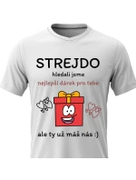 Pánské bavlněné tričko s potiskem - NEJLEPŠÍ DÁREK PRO STREJDU - bílé Pánské bavlněné tričko s potiskem - NEJLEPŠÍ DÁREK PRO STREJDU - bílé