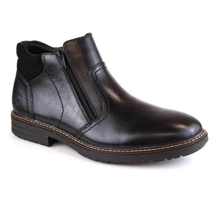 Rieker M RKR621 černé kožené vysoké boty