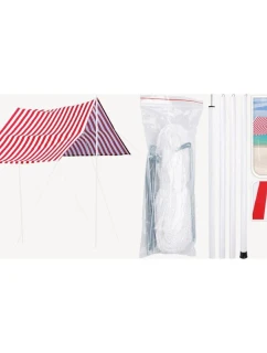 Slunečník s tyčemi 3X1,7M červený