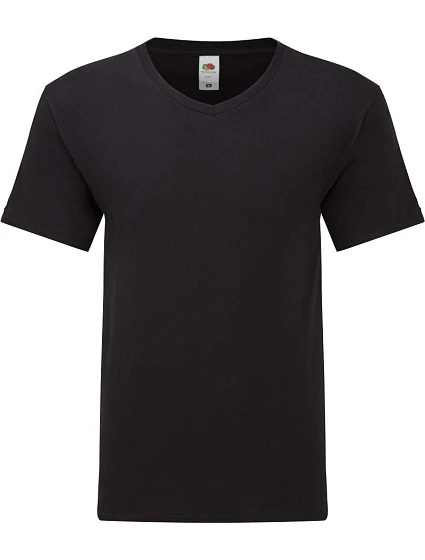 Fruit of the Loom Iconic 150 V-Neck T Tričko s výstřihem do V 16.1442 black Fruit of the Loom Iconic 150 V-Neck T Tričko s výstřihem do V 16.1442 black