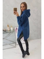 Zateplená mikina s bočními rozparky z džínoviny Zateplená mikina s bočními rozparky z džínoviny