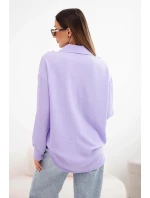 Dámská viskózová košile s dlouhým rukávem a volánky světle fialová