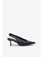 Lakované Lodičky S Odkrytým Patou Černé Emmizola