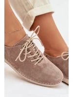 Dámské polobotky z přírodního semiše S.Barski LR61-7080 tmavě béžové