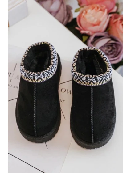 Dětské zateplené pantofle Black Olivane