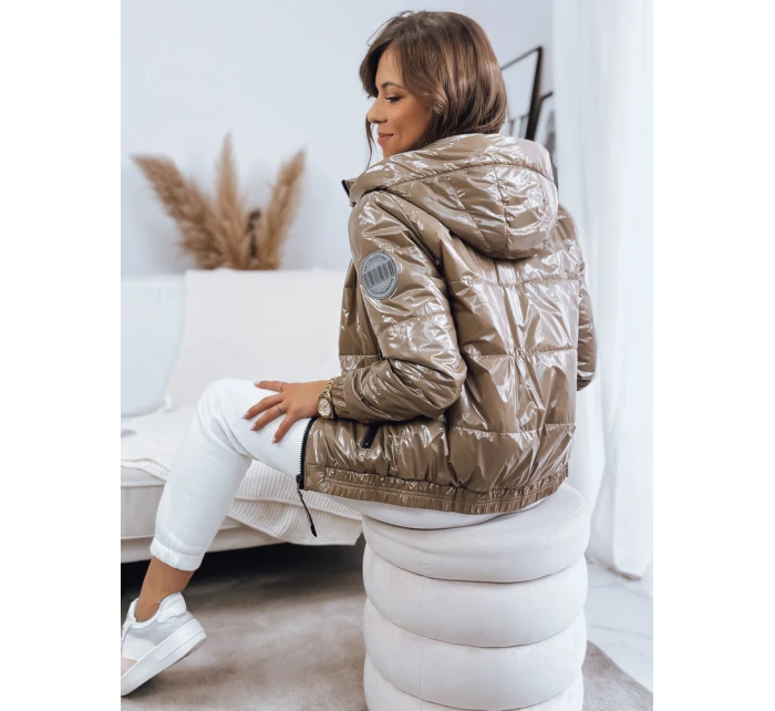 Dámská prošívaná bunda METALIC camel FashionStreet TY3409