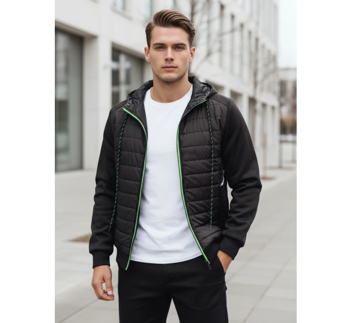 Pánská prošívaná bunda černá FashionStreet TX4394