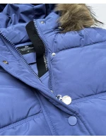 Světle modrá péřová bunda s kapucí model 21809049 - HAPPY HOUSE Světle modrá péřová bunda s kapucí model 21809049 - HAPPY HOUSE