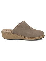 Kožené žabky na šedém podpatku Filippo DK7567