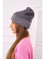Dámská čepice tmavě šedá model 18751811 - K-Fashion Dámská čepice tmavě šedá model 18751811 - K-Fashion