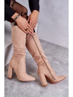 Klasické semišové boty na podpatku Tmavě béžová model 21595222 - Boto Klasické semišové boty na podpatku Tmavě béžová model 21595222 - Boto