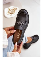 Zazoo 20102 Moderní Lakové Polobotky na Masivní Platformě Černé Zazoo 20102 Moderní Lakové Polobotky na Masivní Platformě Černé