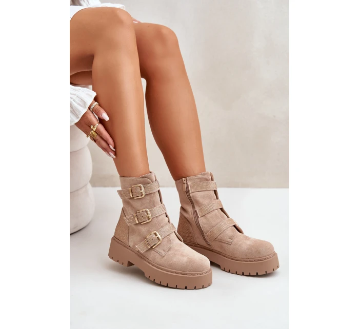 Zateplené dámské boty se béžové model 21670769 - Boto Zateplené dámské boty se béžové model 21670769 - Boto