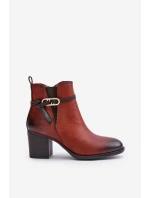 Dámské boty na podpatku s a páskem hnědé model 21674038 - Boto Dámské boty na podpatku s a páskem hnědé model 21674038 - Boto