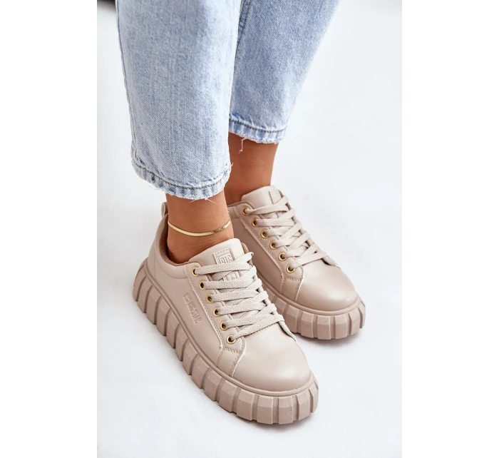 Zateplené dámské sneakersy Big Star MM274618 béžové