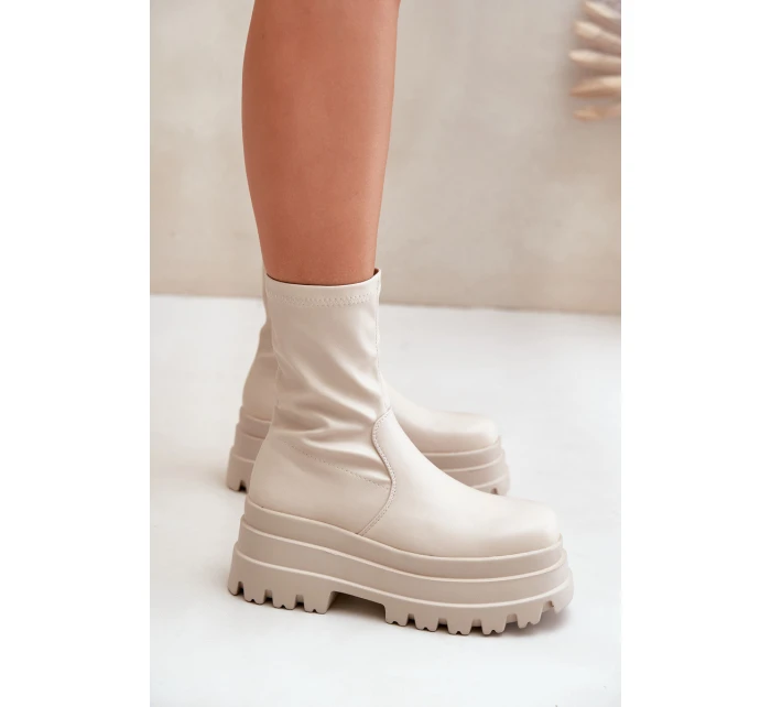 Boty Na Masivní Platformě Světle Béžové model 21679189 - Boto Boty Na Masivní Platformě Světle Béžové model 21679189 - Boto