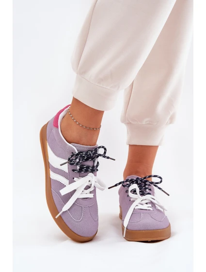 Nízké Dámské Tenisky S Šněrováním Fialové model 21689775 - Boto