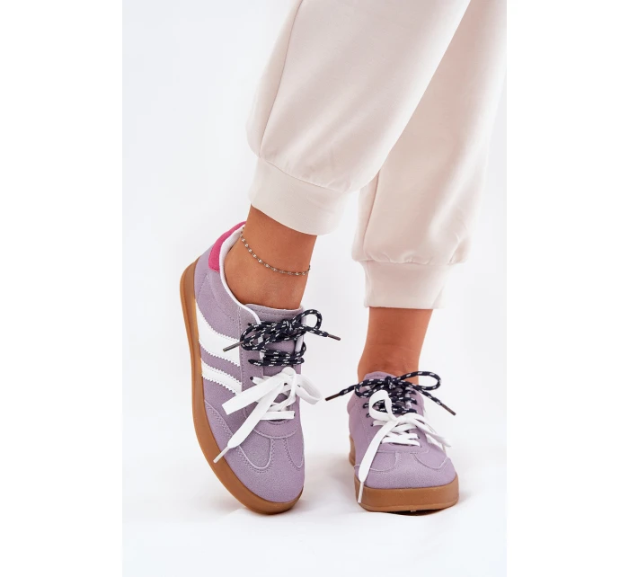 Nízké Dámské Tenisky S Dvojitým Šněrováním Fialové Ventus