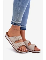 Pohodlné dámské pantofle béžové model 21697980 - Inblu