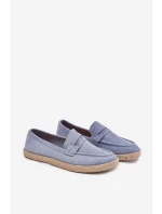 Pánské Mokasíny S Pletením Modré Fiamar