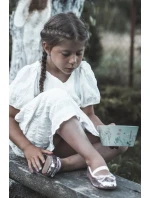 Dětské balerínky zdobené flitry, růžové Weries Dětské balerínky zdobené flitry, růžové Weries