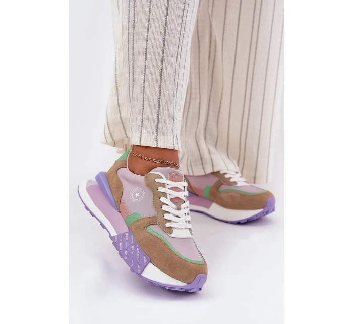 Dámské semišové tenisky na platformě Big Star – růžové Dámské semišové tenisky na platformě Big Star – růžové