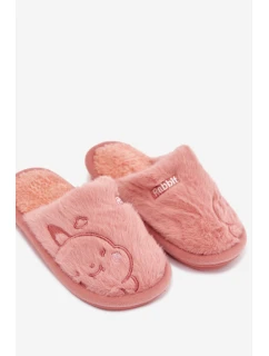 Dětské bačkory s kožíškem – růžové Norene