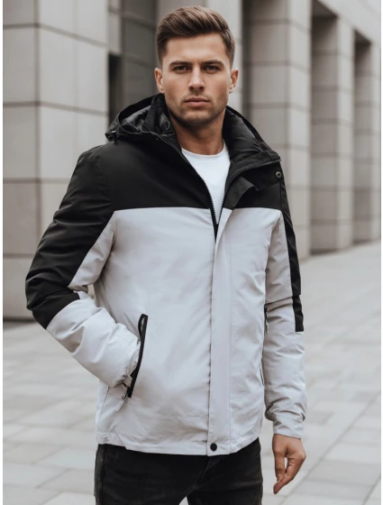 Pánská šedá zimní bunda s kapucí FashionStreet TX4900