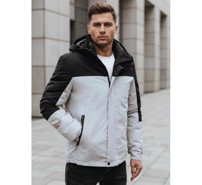 Pánská šedá zimní bunda s kapucí FashionStreet TX4900