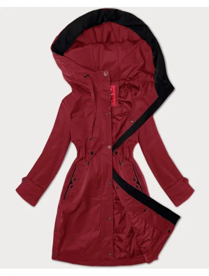 Tmavě červená dámská bunda s kapucí model 20927393 - LHD