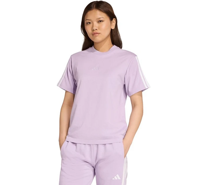 Dámské bavlněné tričko Essentials 3Stripes světle fialové model 21396465 - ADIDAS