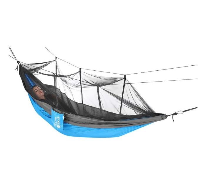 TURISTICKÁ HOUPACÍ SÍŤ PRO 2 OSOBY 270X140CM S MOSKYTIÉROU MODRÁ