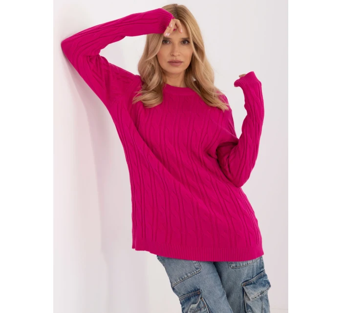 Sweter AT SW model 20463780 fuksjowy - FPrice Sweter AT SW model 20463780 fuksjowy - FPrice