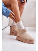 Sněhule Dámské Na Platformě Zateplené Kožíškem Béžové Xamella Sněhule Dámské Na Platformě Zateplené Kožíškem Béžové Xamella