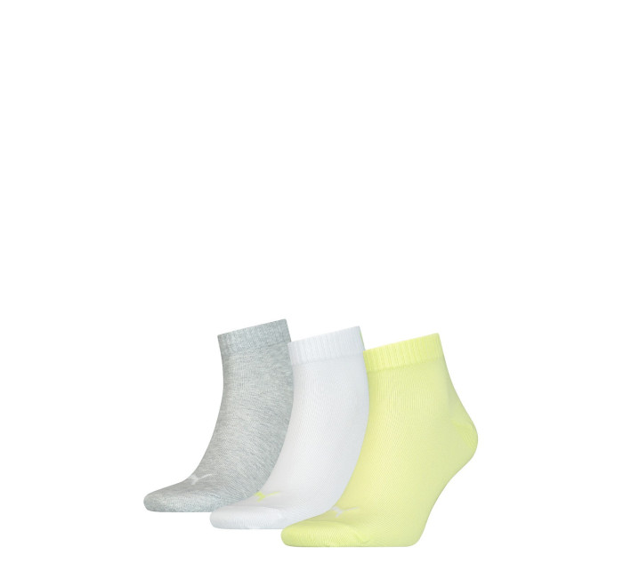 Unisex ponožky 906978 Quarter Soft A'3 šedo-bílo-žluté - Puma