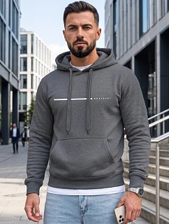 Pánská mikina s kapucí a potiskem WHATEVER, tmavě šedá, FashionStreet NX5128BX