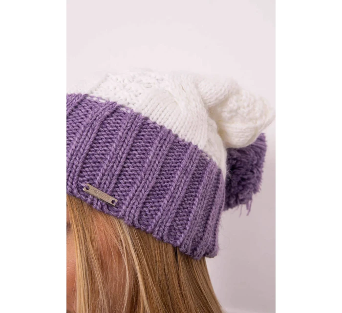 Paris fleecová čepice K212 bílá+fialová