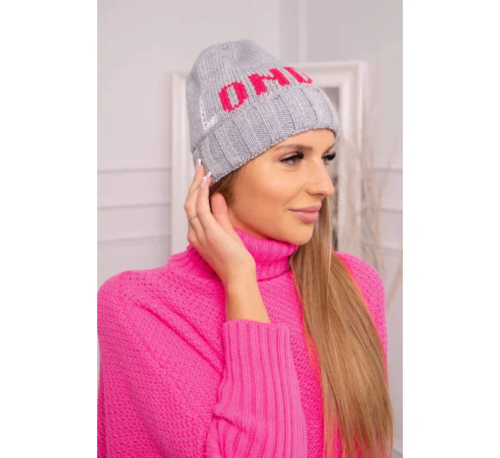 Dámská čepice London model 18752263 šedá - K-Fashion Dámská čepice London model 18752263 šedá - K-Fashion