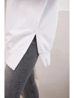 Dámská bavlněná mikina se širokým lemem dole bílá