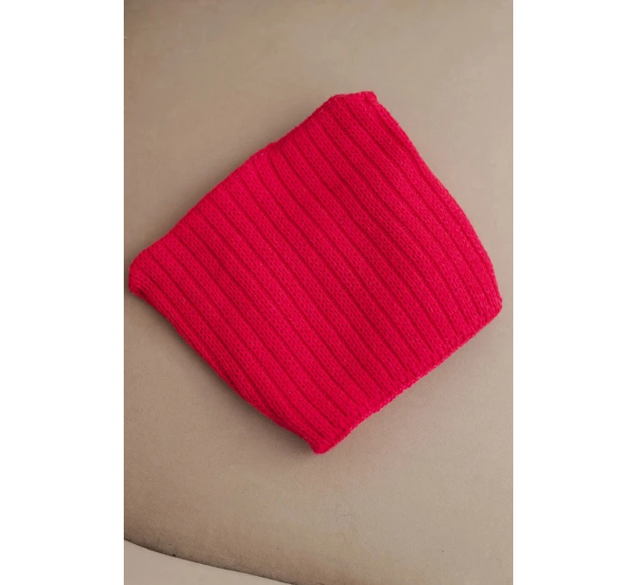 Dámská zimní čepice s vlnou v kočičím střihu z pruhované pleteniny K419 fuchsiová Dámská zimní čepice s vlnou v kočičím střihu z pruhované pleteniny K419 fuchsiová