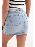 Džínová mini sukně M.Sara s řetízkem modrá