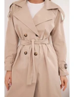 Dámský kabát v pase s límcem camelový Dámský kabát v pase s límcem camelový