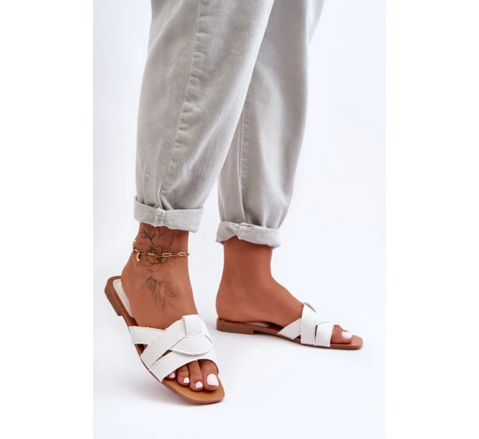 Dámské sandály bílé model 21628558 - Boto