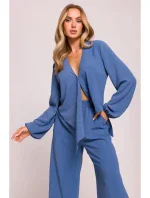 model 21136161 Crop top s vázáním vpředu džíny - Moe