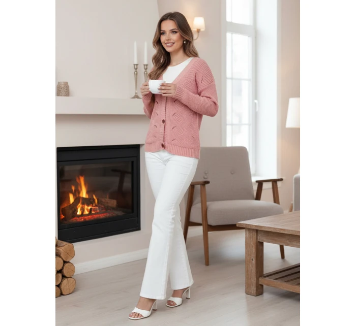 KNITVIA dámský svetr růžový FashionStreet MY2410